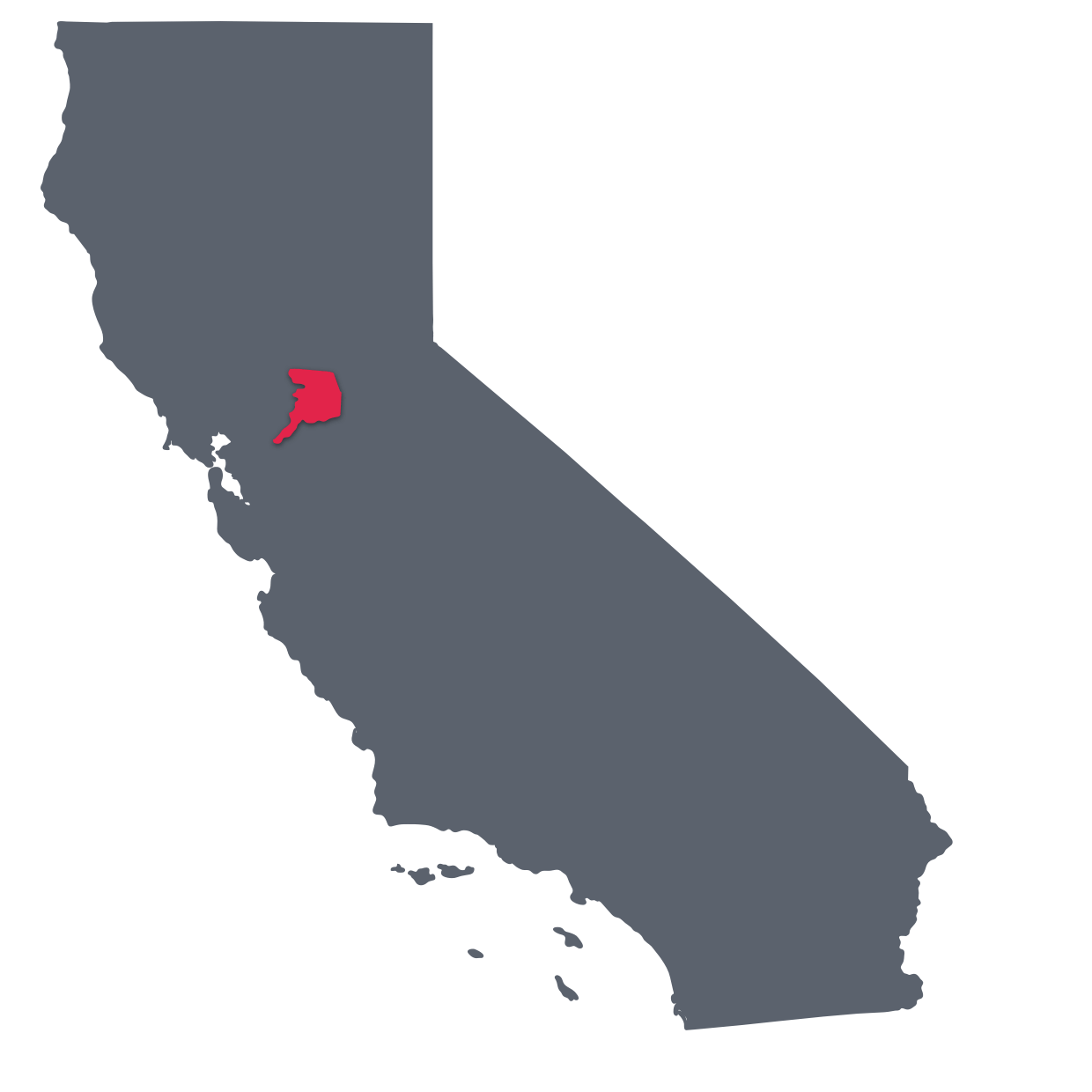 California map - Sacramento county